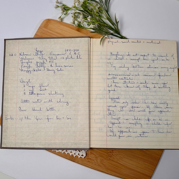Vintage 1950s–60s Student’s MSS Book ✒️ Handwritten Notes + Blank Pages - Picture 2 of 8